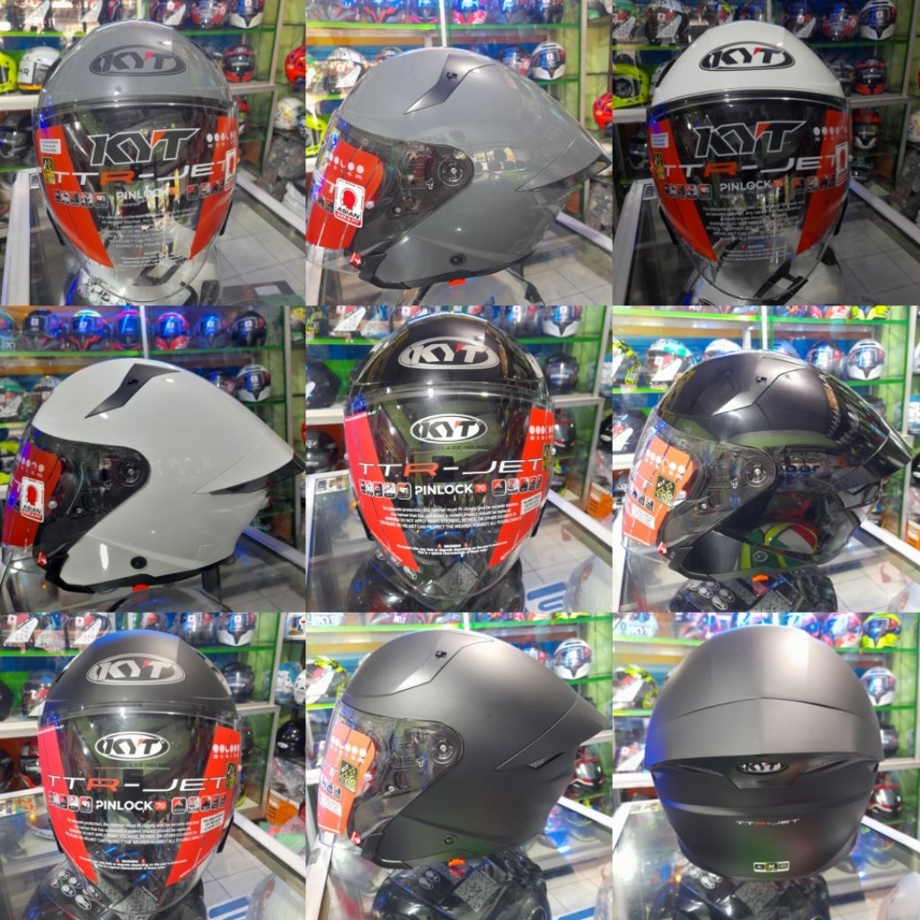 Helm kyt ttr jet || ttr - jet solid || free spoiler original kyt