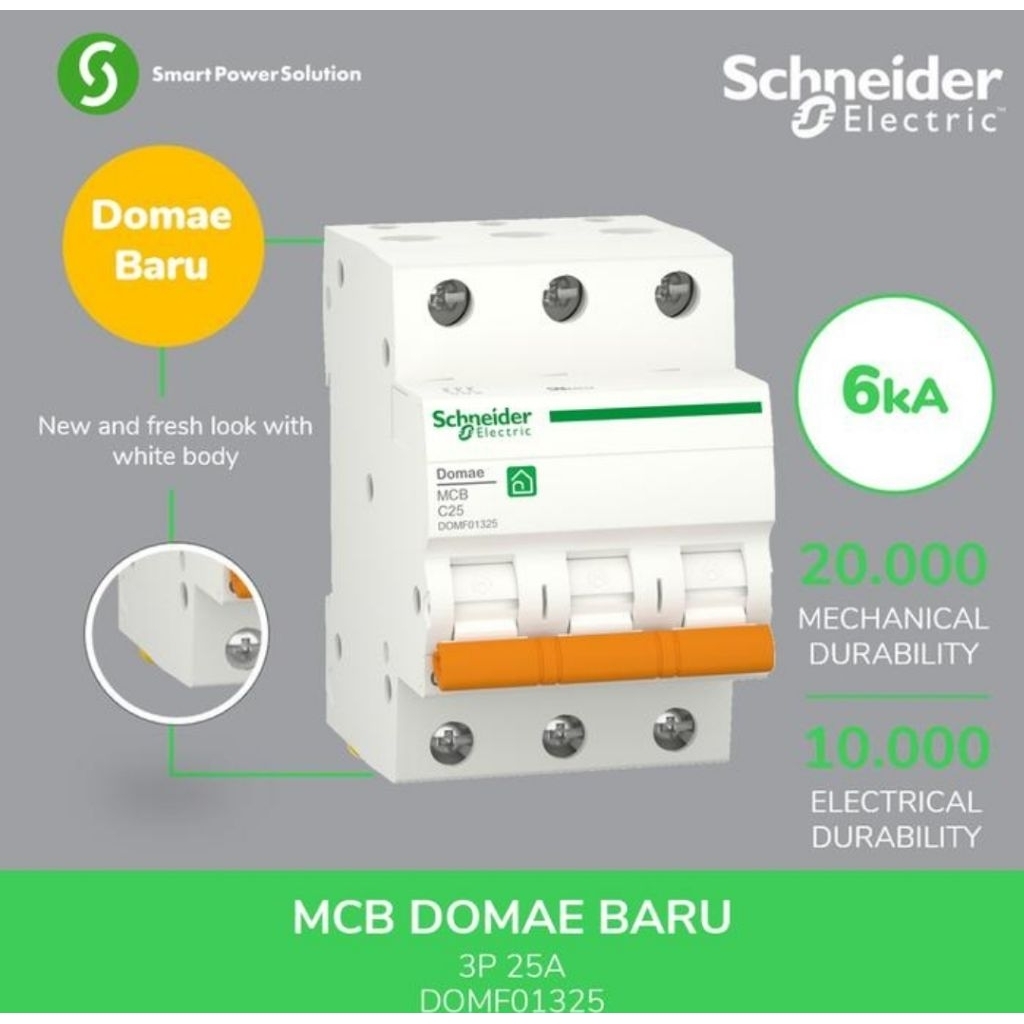 mcb 3 phase 25A schneider original