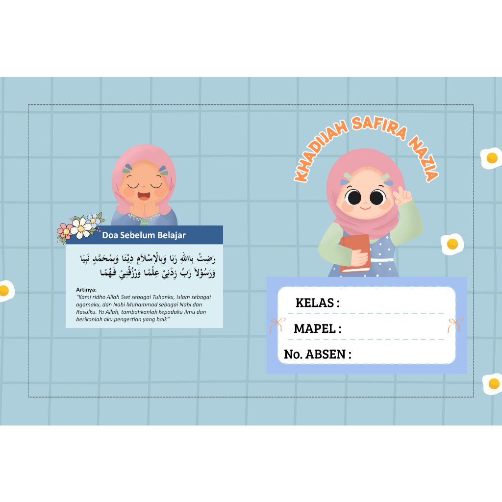 

Sampul Buku Custom Nama Satuan Untuk Anak Tk dan SD Harga/ 10 item