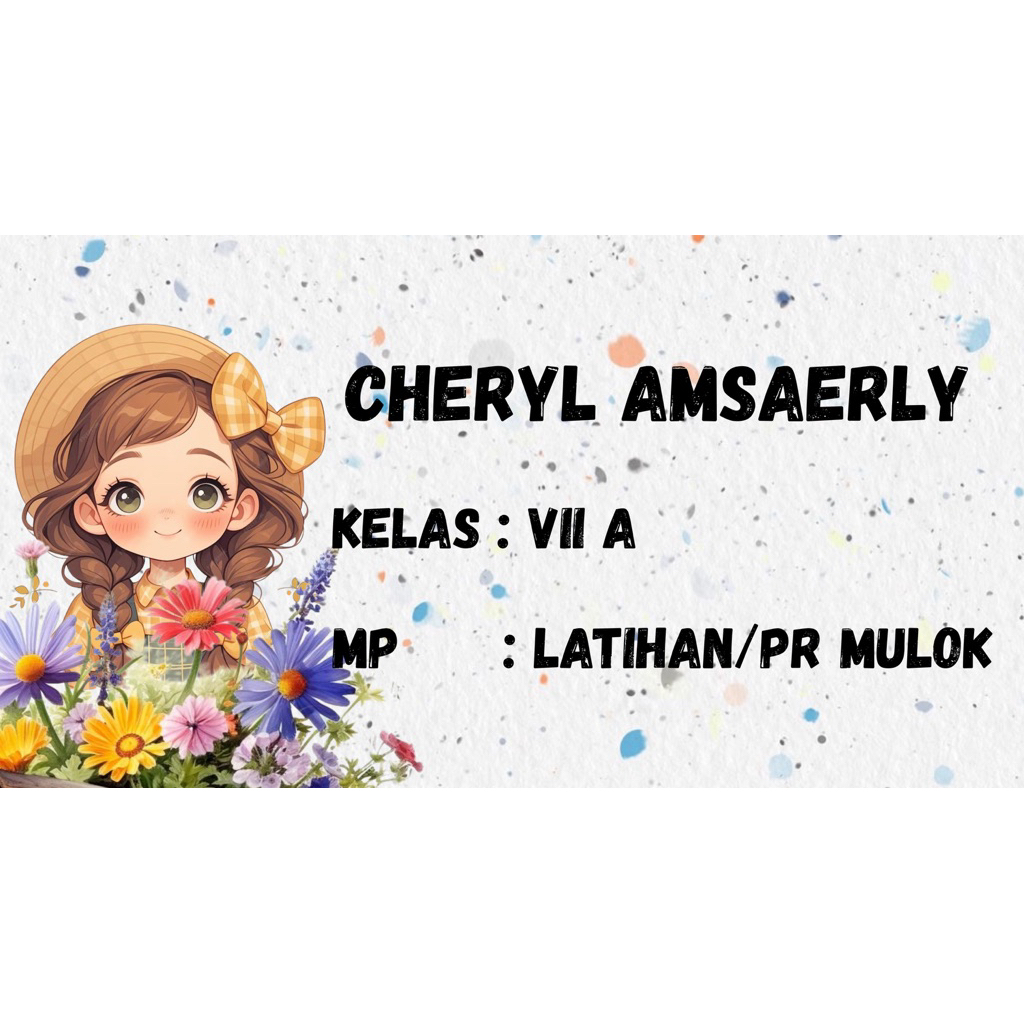 

label buku nama costum | desain aestetic label nama kartun animasi