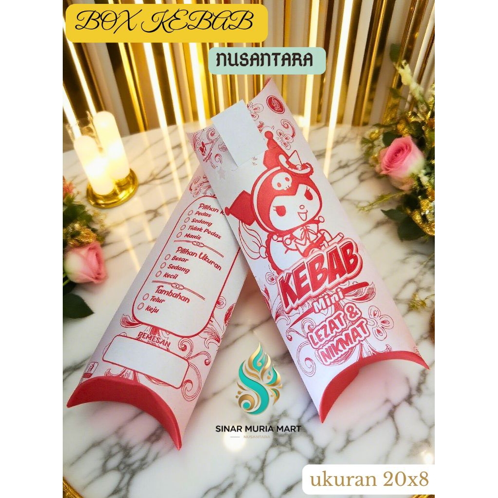 

Packaging dus tempat kebab mini ungu isi 100 pcs, Kemasan kertas kebab duplek