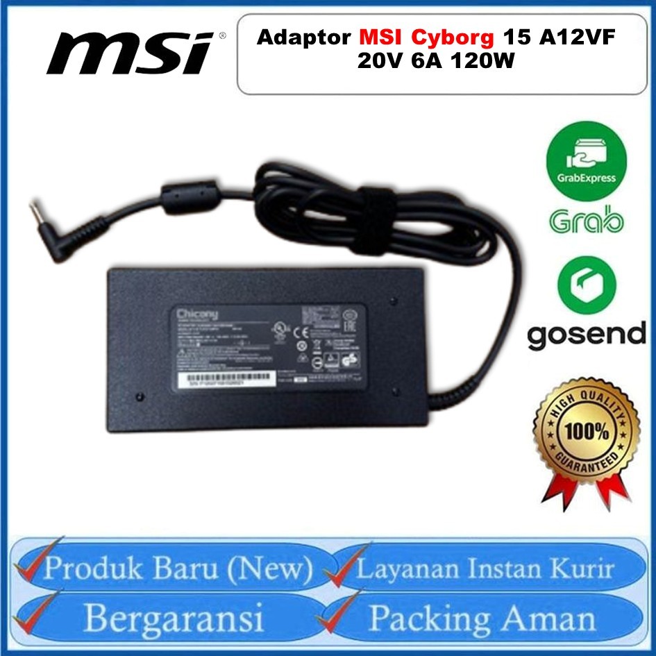 ORI Adaptor Charger / Casan Laptop MSI Cyborg 15 A12VF 20V 6A 120W NEW