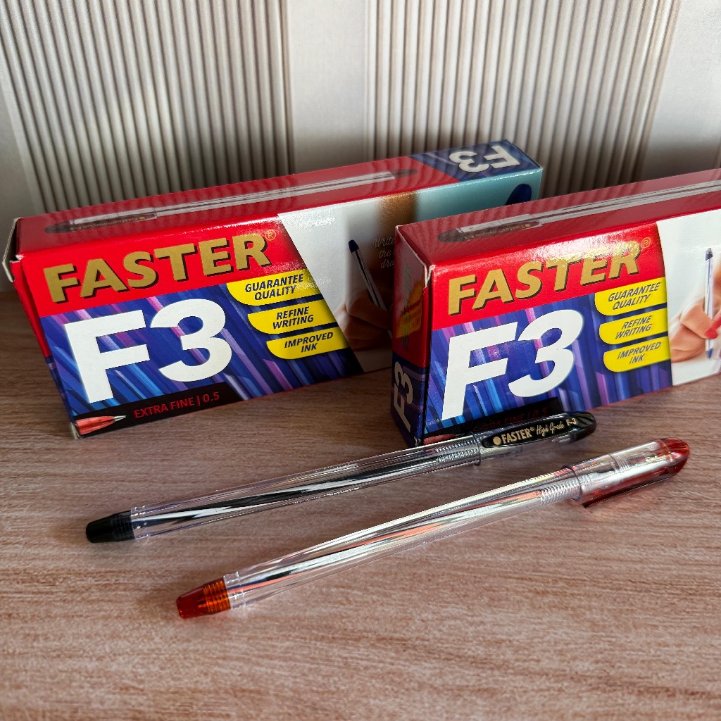 

1 Pcs Pulpen/Bulpen/Ballpoint Faster F3 0.5 / Faster F3 Pulpen HITAM 12pcs