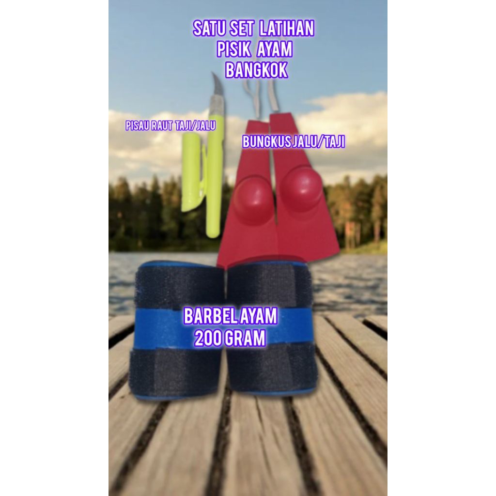 MRF SATU SET LATIHAN PISIK AYAM BANGKOK PISAU RAUT TAJI/BUNGKUS TAJI AYAM/BARBEL AYAM