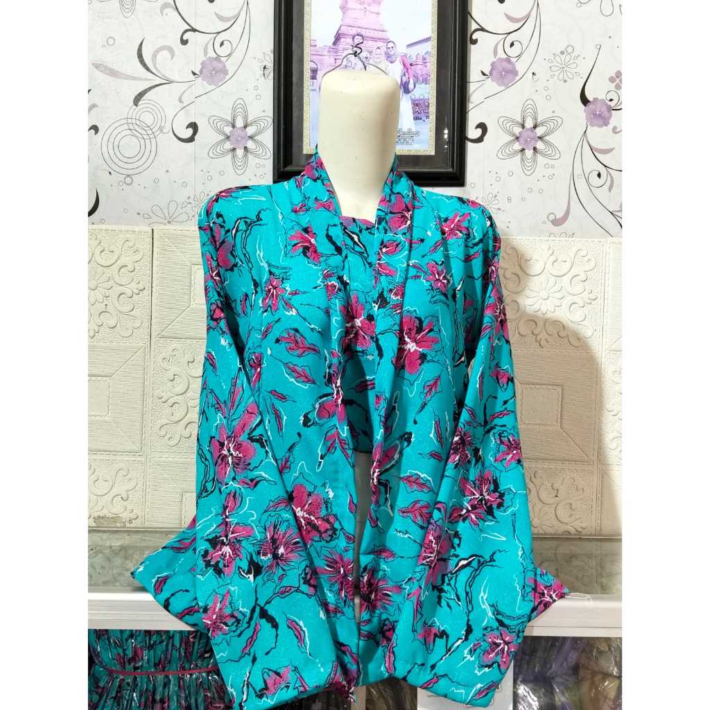 atasan wanita baju tradisional kebaya kutu baru nenek jaman dulu lengan panjang bahan sifon motif te