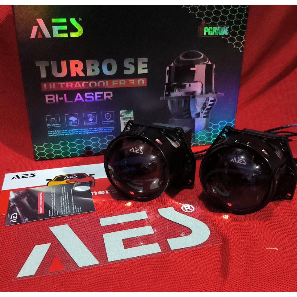 BILED AES TURBO SE ULTRA COLLER 3" BI-LASER PROJECTOR LENS- lampu biled projector AES