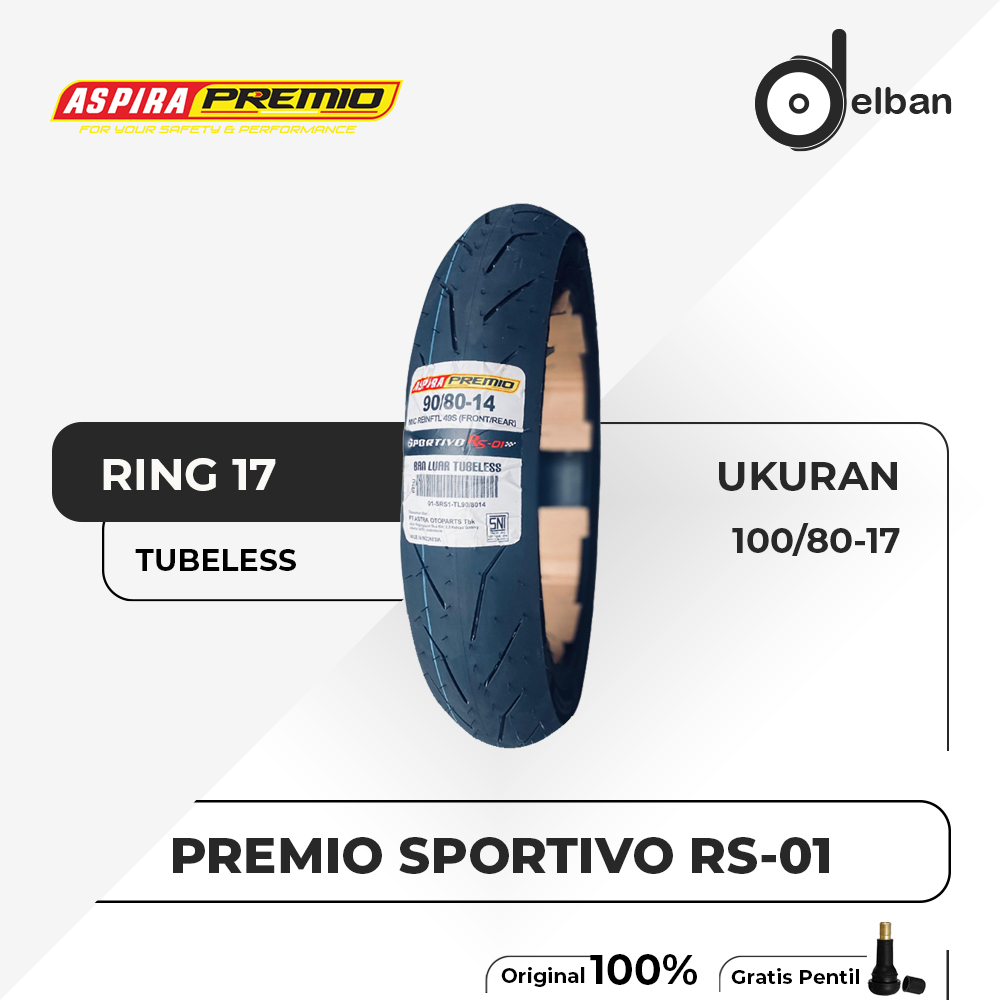 Ban Motor Ring 17 Aspira Sportivo RS01 100/80 Tubeless Soft Compound