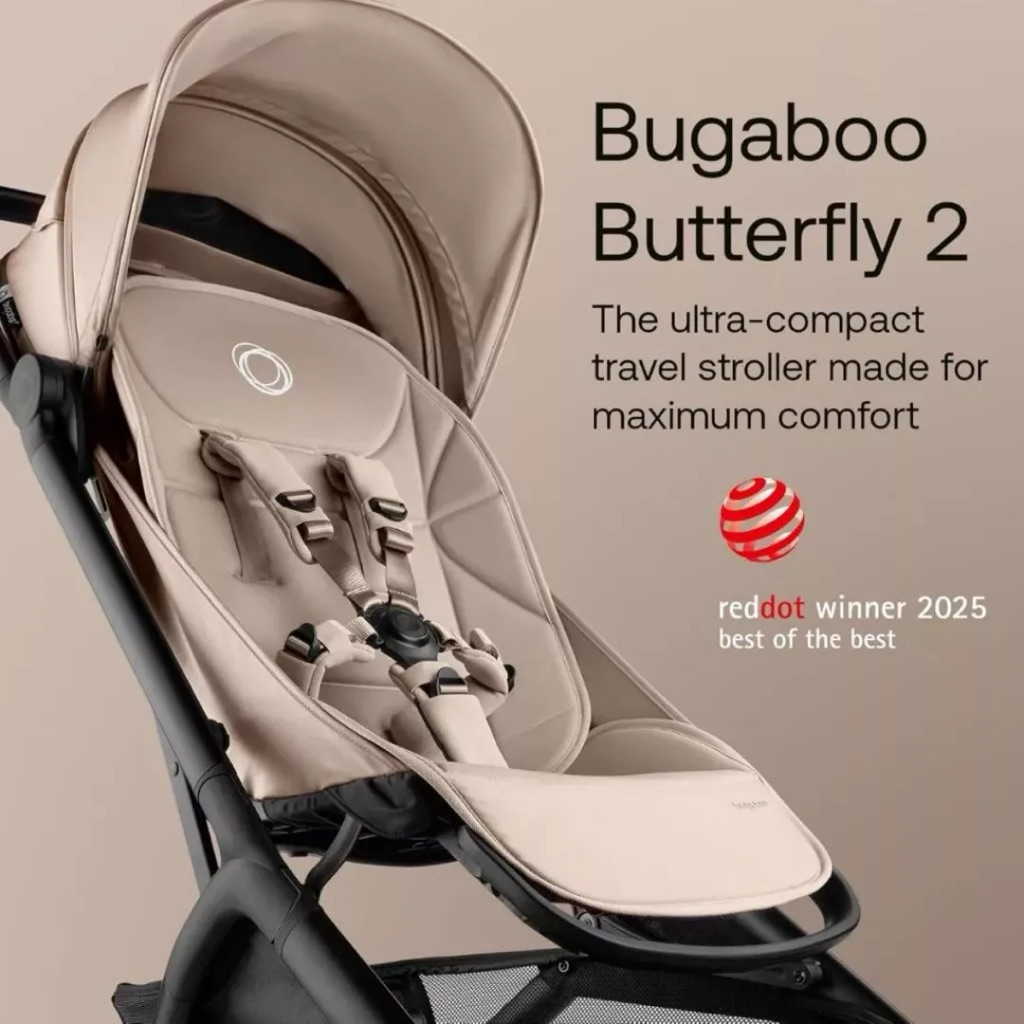 Bugaboo Butterfly Stroller V2 2 Versi 2 Latest Version - Chassis Black Stormy Blue Midnight Black Fo