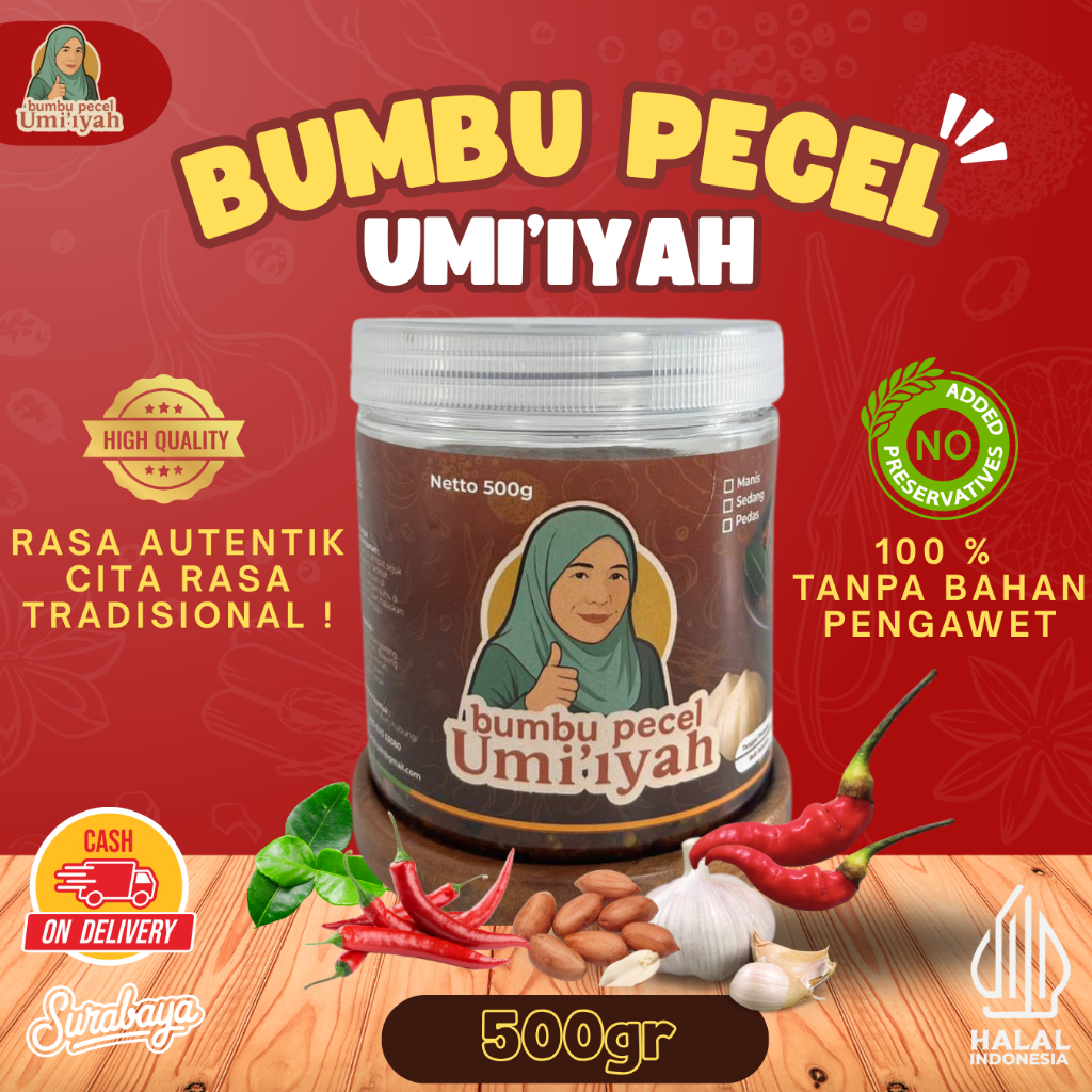 

PROMO 9.9 Super Shopping Day||Sambel Pecel Umi Iyah 500 gram- Bumbu Pecel Homemade 100% TANPA BAHAN PENGAWET