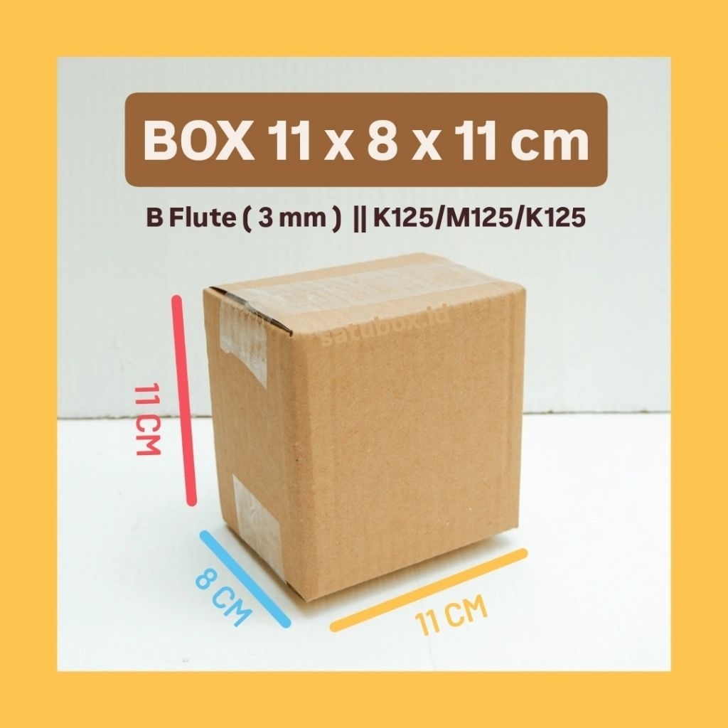 

kardus karton box polos uk. 11x8x11 cm, single wall tebal 3mm