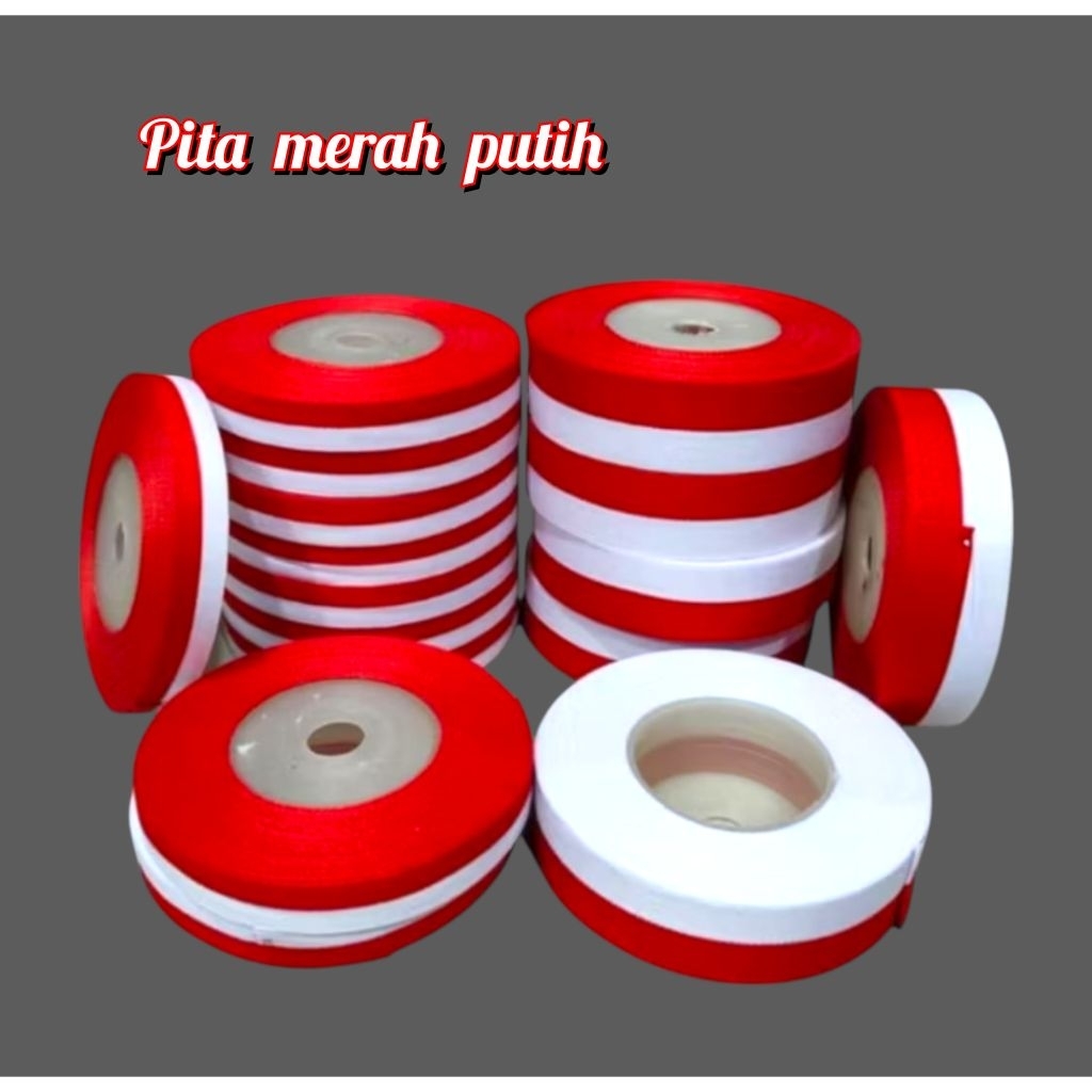 

Pita merah putih/Pita satin merah putih 1/2 inc-1 inc