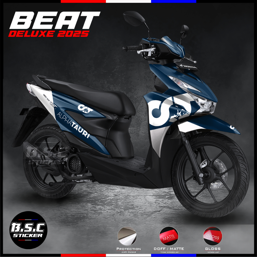 STICKER DECAL STIKER FULL BODY NEW BEAT DELUXE V2 BEAT 2025 MOTIF ALPH BLUE (BISA CUSTOM)