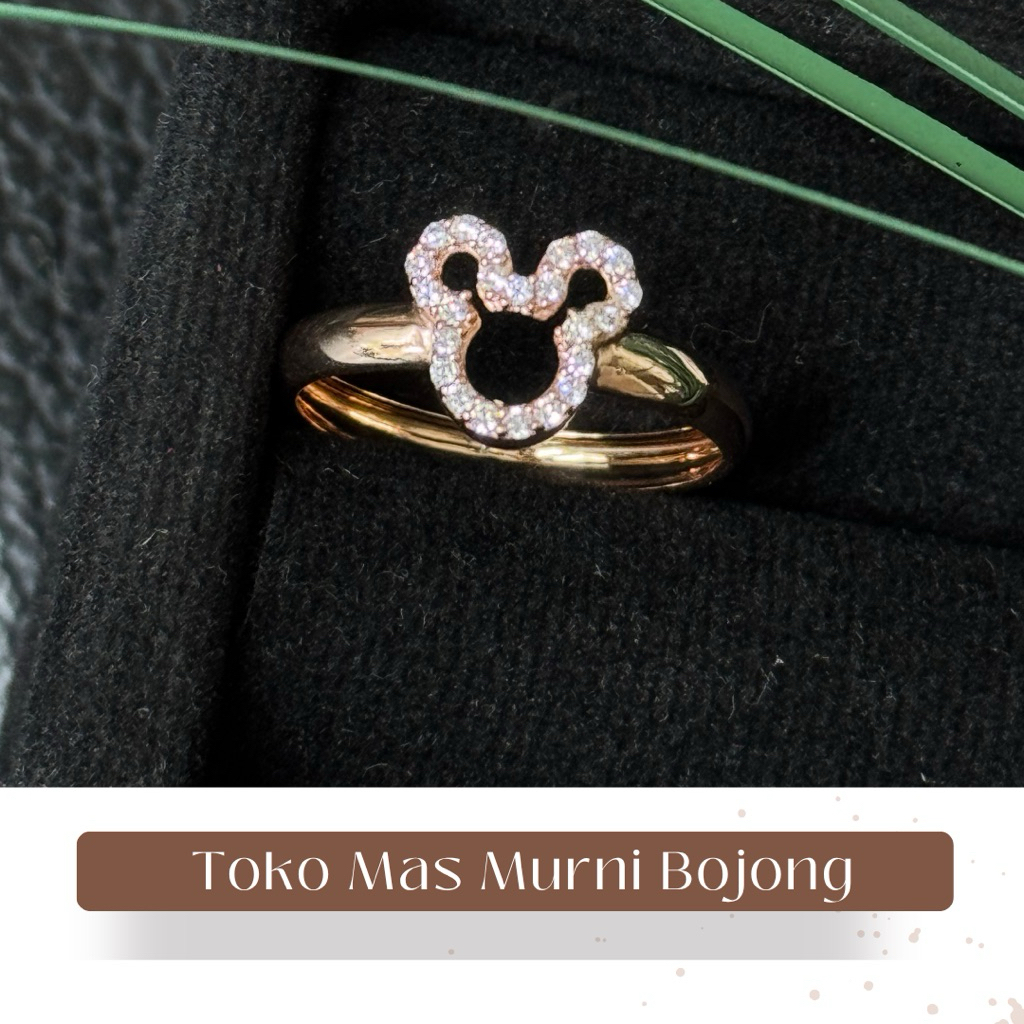 cincin emas gambar mickey 6K toko mas murni