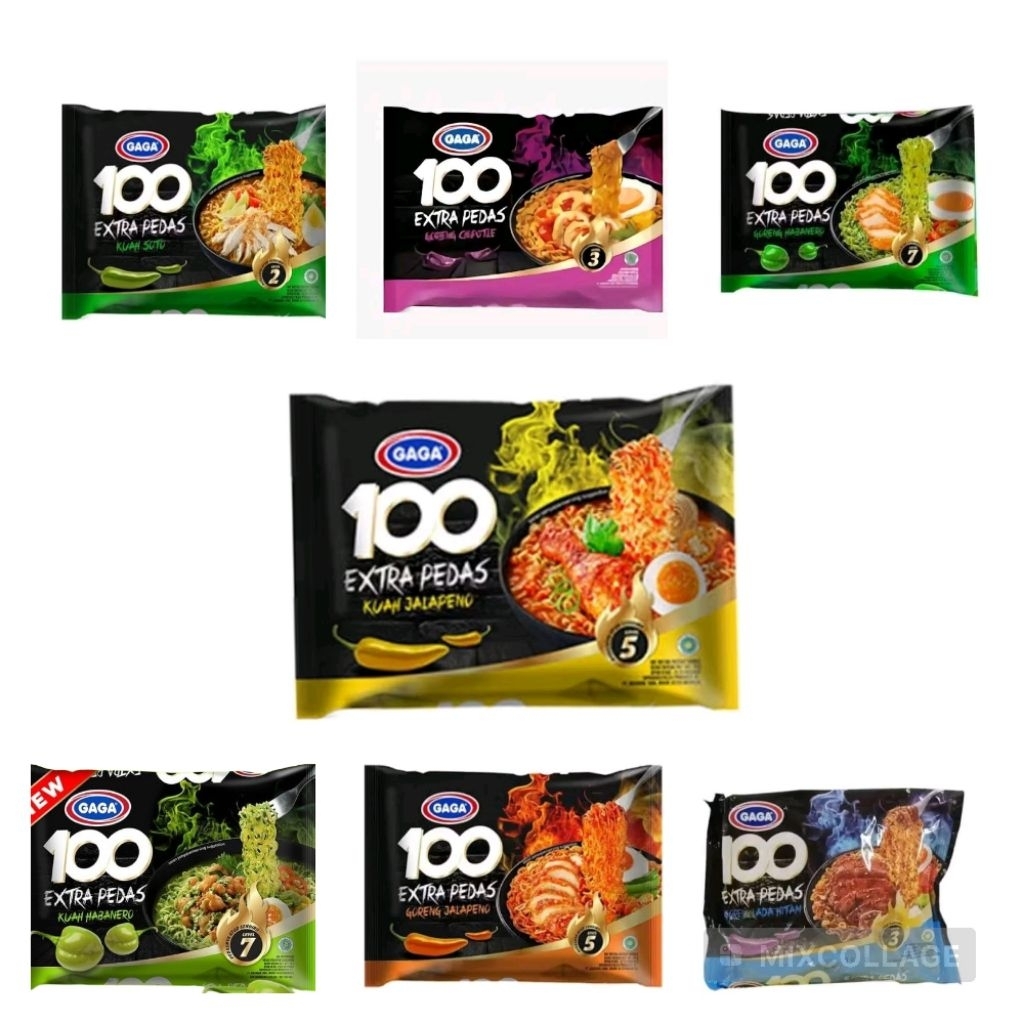 

Gaga Mie Extra Pedas Goreng Jalapeno Goreng Lada Hitam Goreng Chipotle Goreng Habanero Kuah Jalapeno Kuah Soto Kuah Habanero