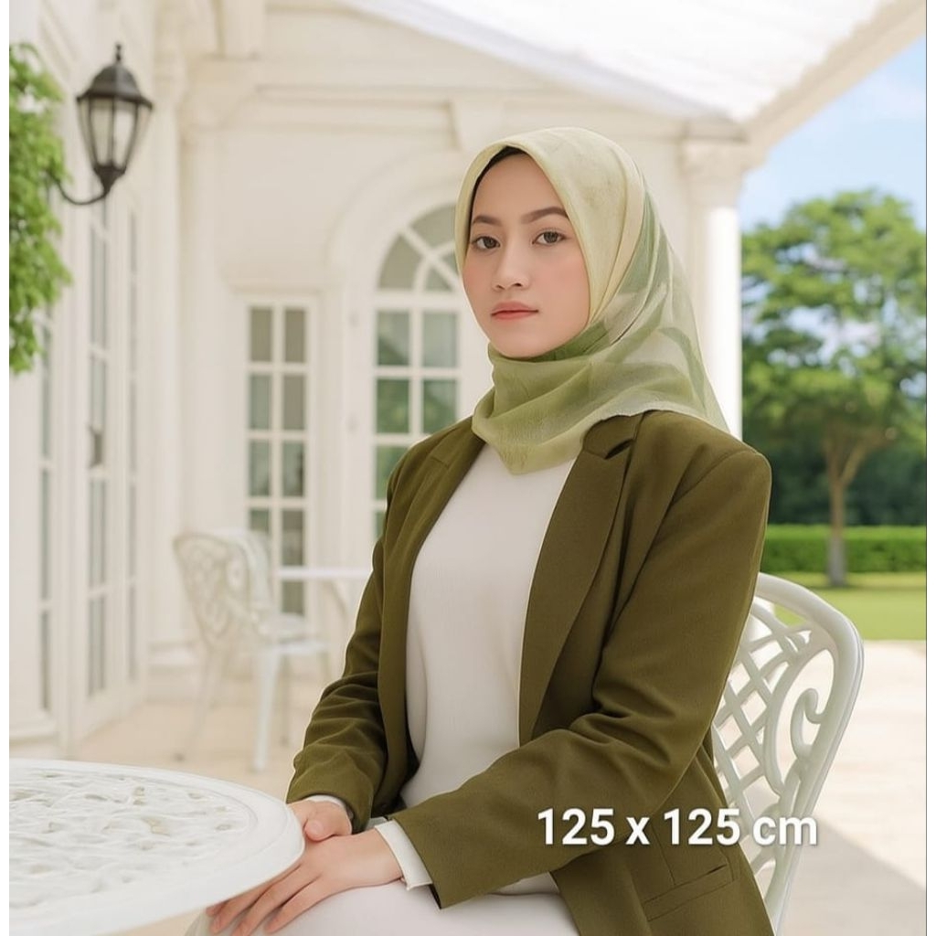 OBRAL TERLARIS SYARI KIPASIAA KUNING HIJAU/ KERUDUNG SEGI EMPAT / JILBAB INSTAN / HIJAB TERBARU TERM