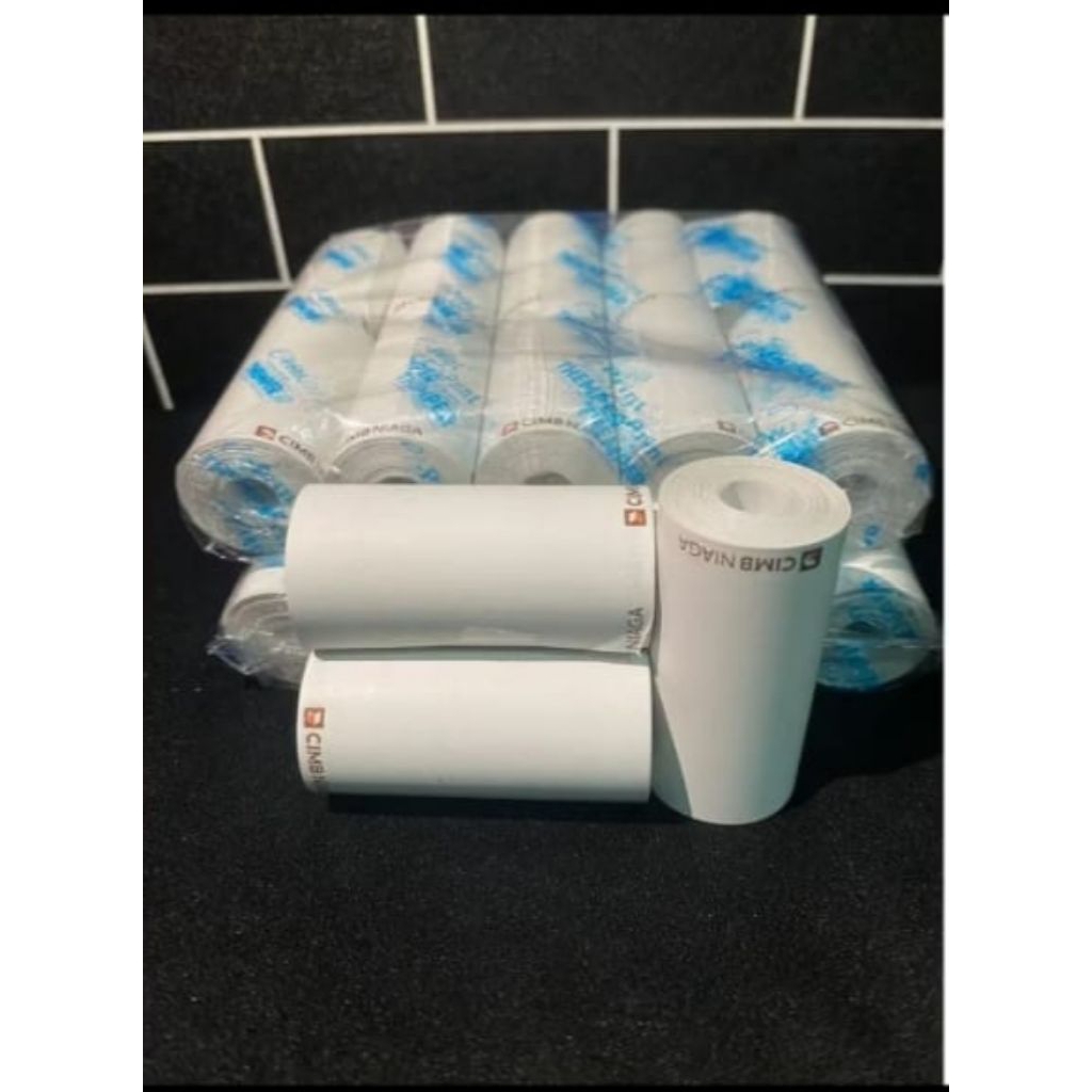 

kertas struk thermal logo CIMB original ukuran 57x30mm paket 10pcs/10rol