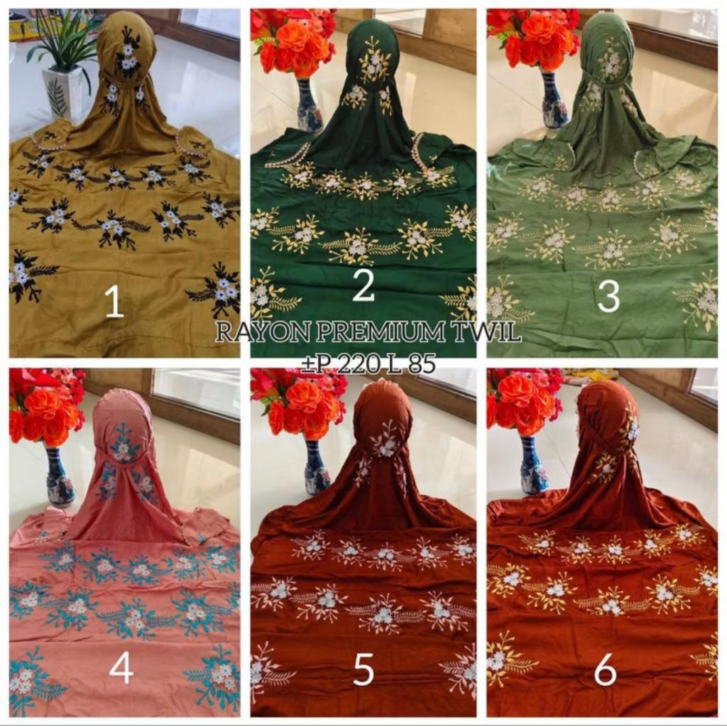 MUKENA TERUSAN MINANG RAYON PREMIUM TWILL WARNA