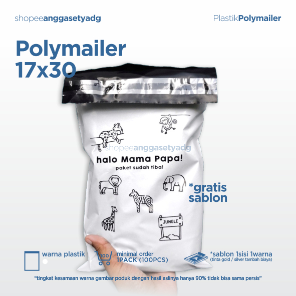 Sablon Plastik onlineshop atau polymailer 17x30