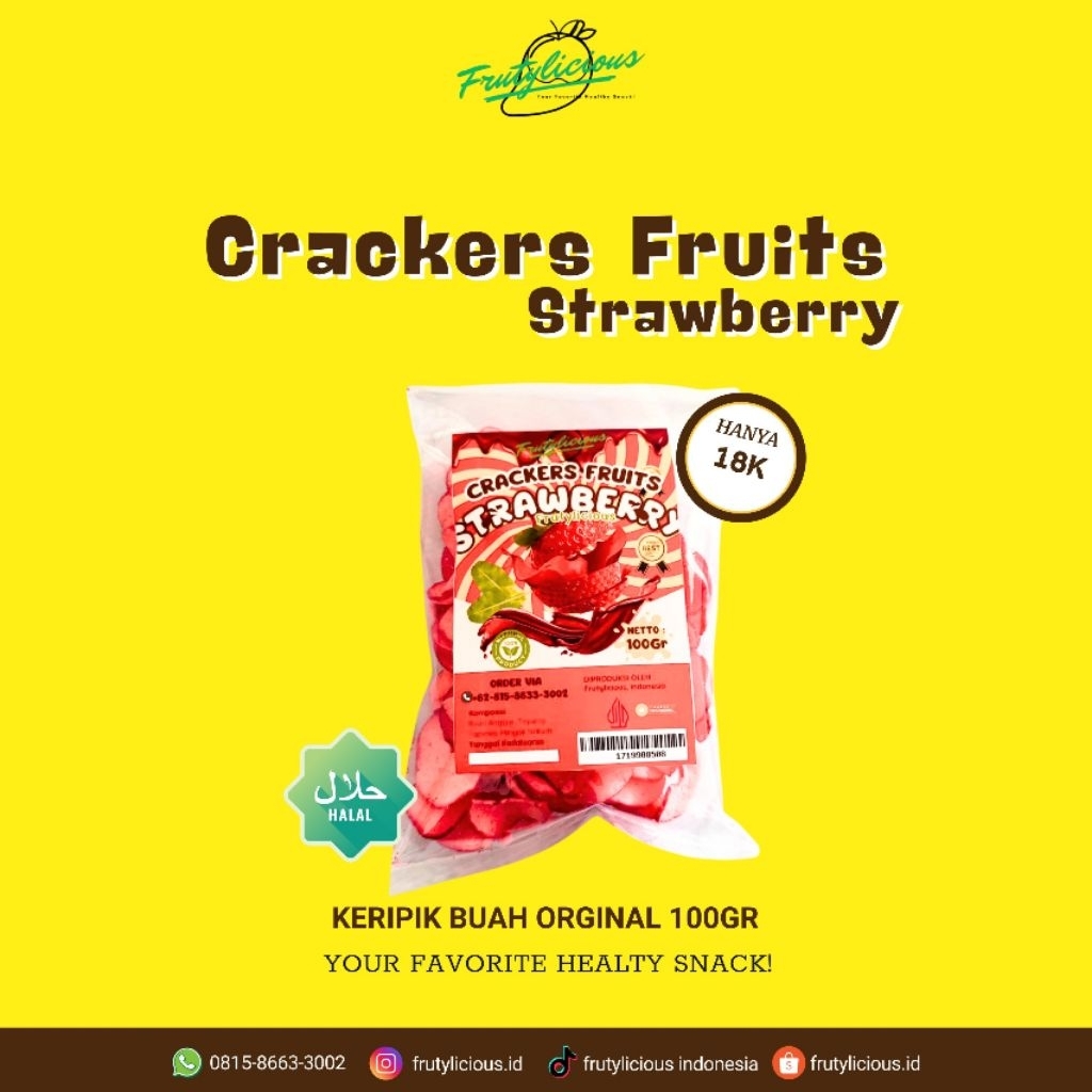 

Crackers Fruits Strawberry Keripik Buah Orginal 100gr