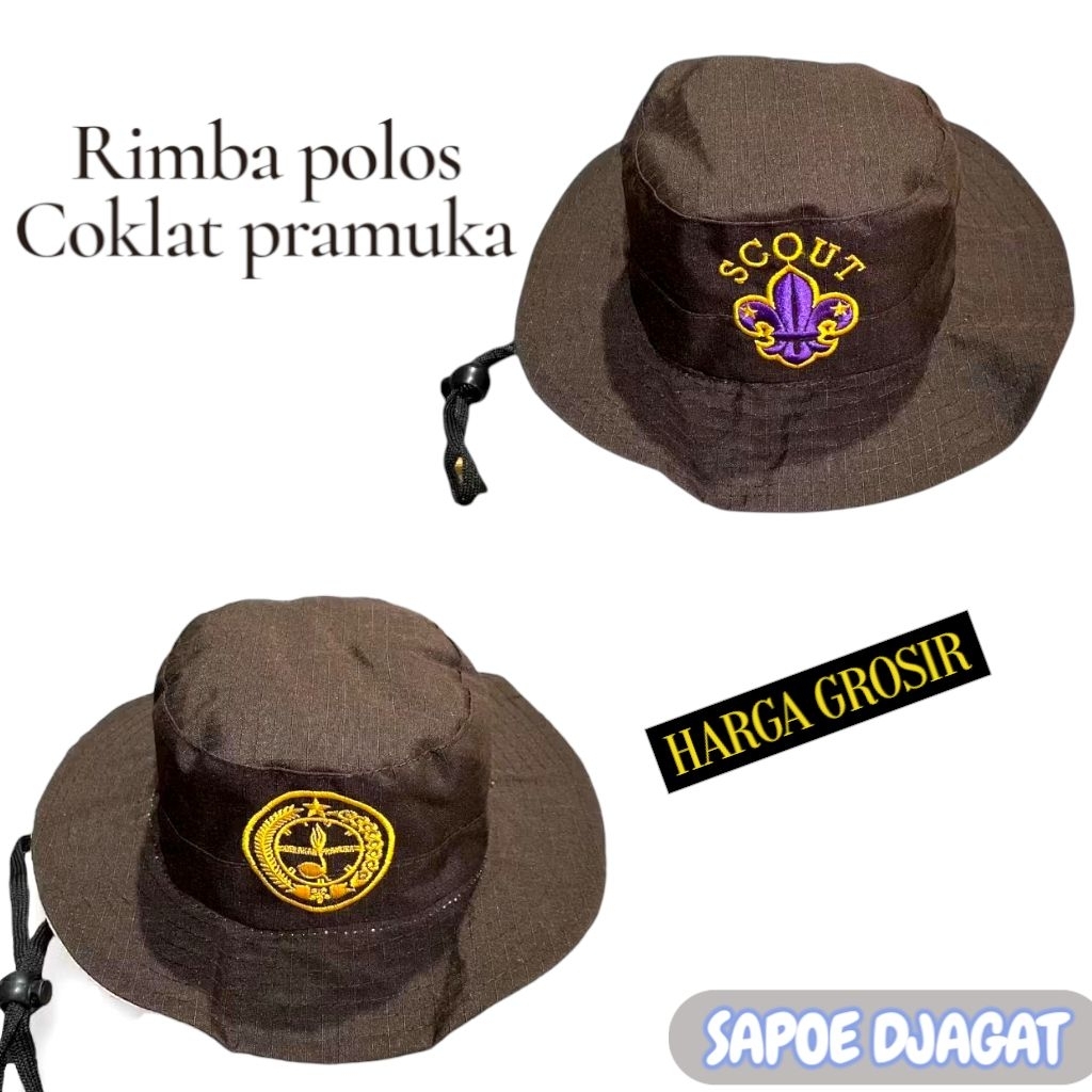 topi rimba polos coklat pramuka / topi rimba pramuka cocok untuk acara pramuka / topi rimba dewasa