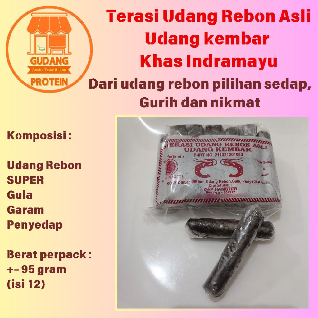 

Terasi udang rebon asli 95 gr paling sedap termurah