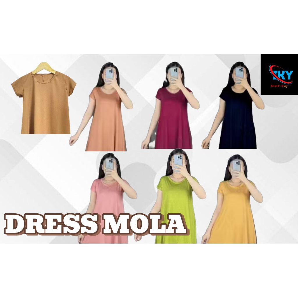 Dress Mola || Swing Dress || Dress wanita BabyDoll || Dress Wanita Jumbo || Untuk pakaian wanita