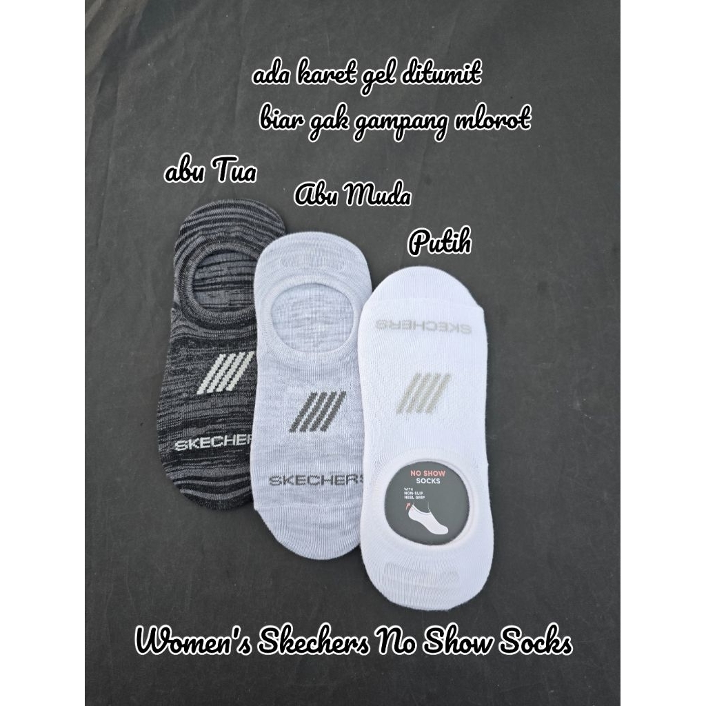 Women's Skechers 3pk Non Terry No Show Socks