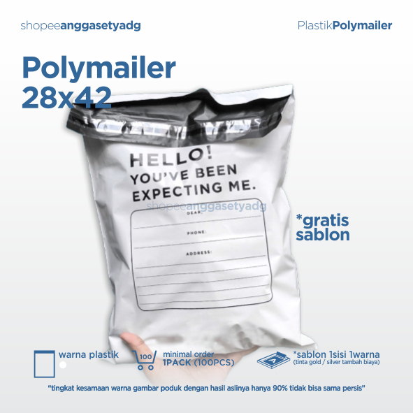 

Plastik Polymailer Size 28x42 Bukan 30x40 Sablon polymailer