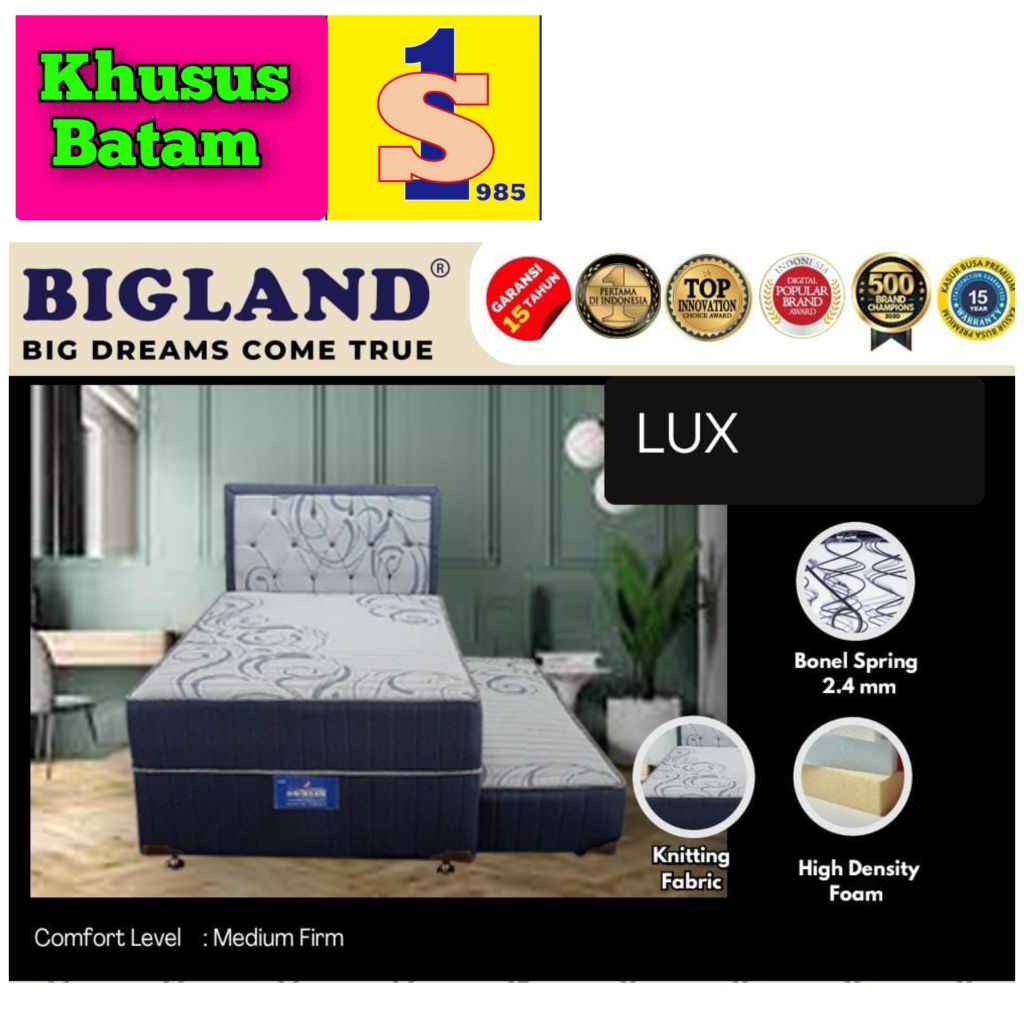 BED SORONG LUX BIGLAND UK.120x200cm/BEDSORONG/KASUR SORONG(KHUSUS BATAM)