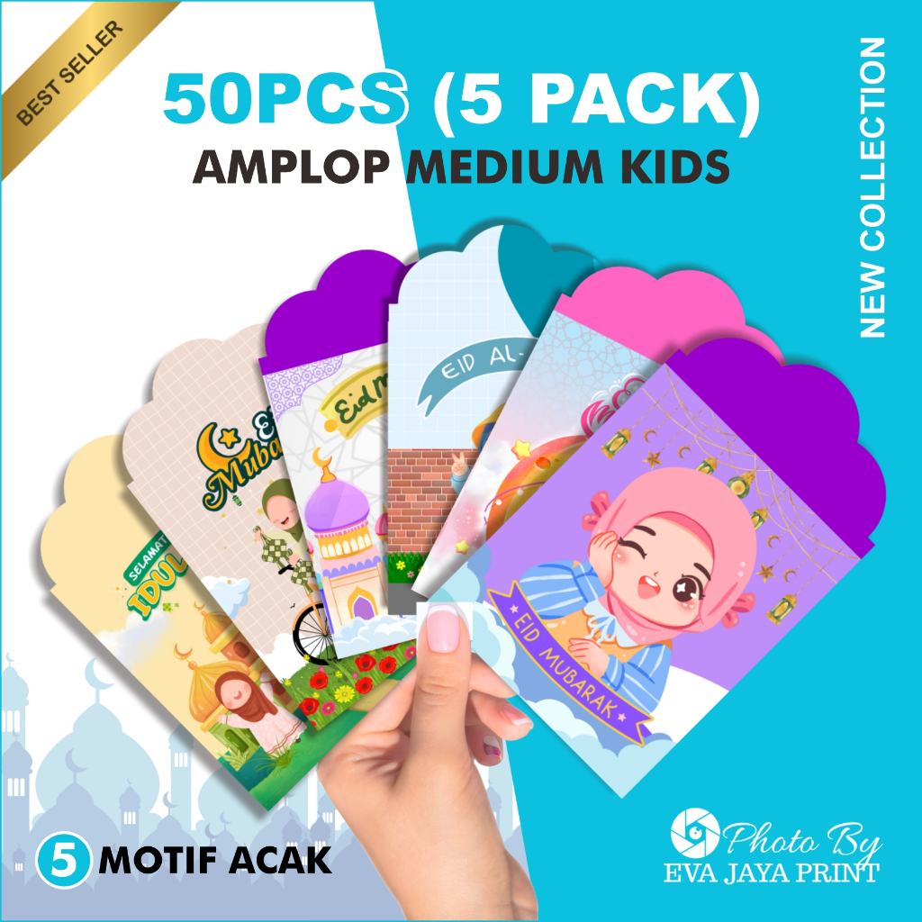 

[5PAK/50pcs] Amplop Medium Kids