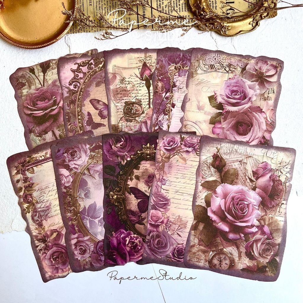 

PAPER DECO - paperr flower burn vintage effect aesthetic journal by Papermestudio