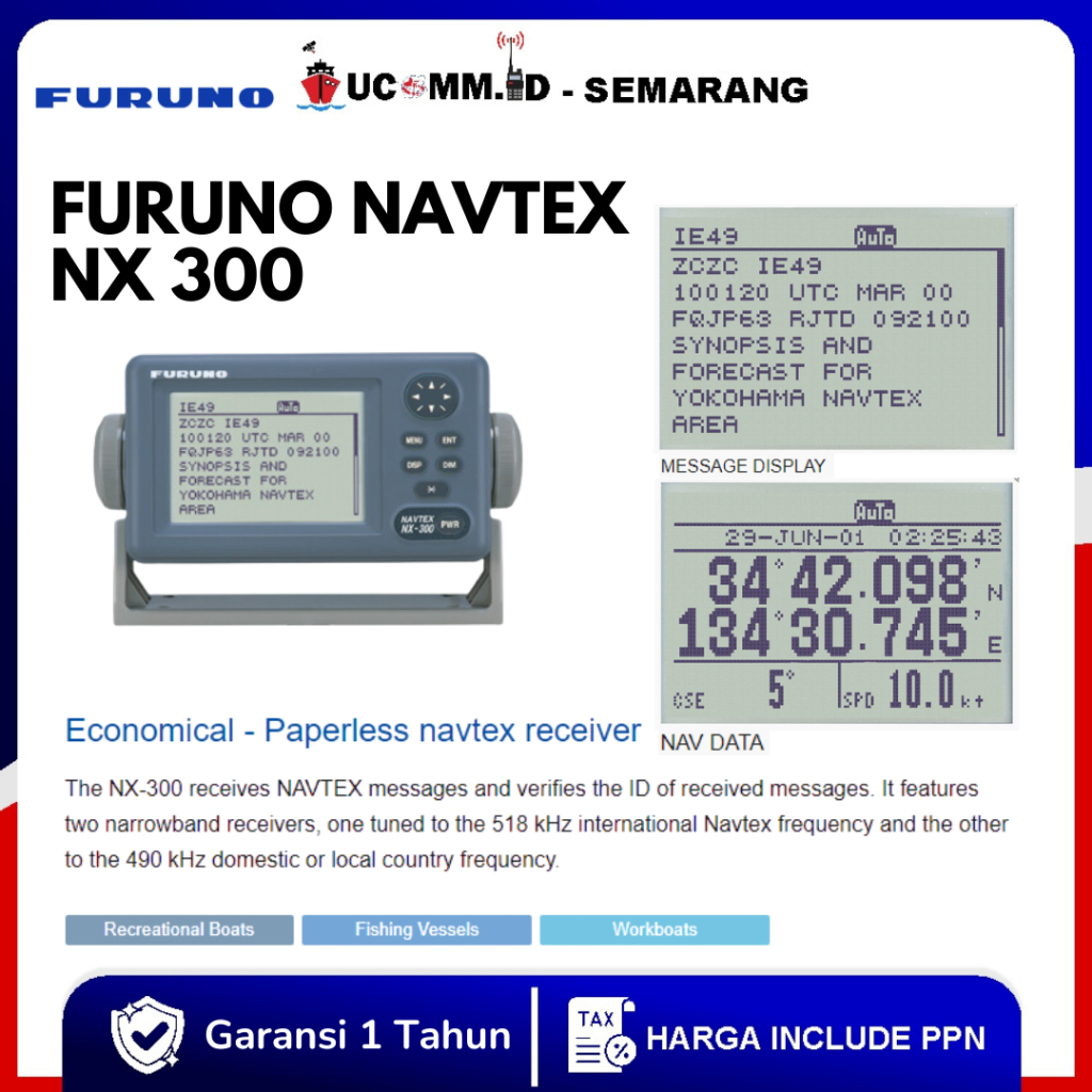 Furuno Navtex NX 300 NX300 NX-300 Furuno Navtex Receiver Nx 300 Original Garansi Resmi