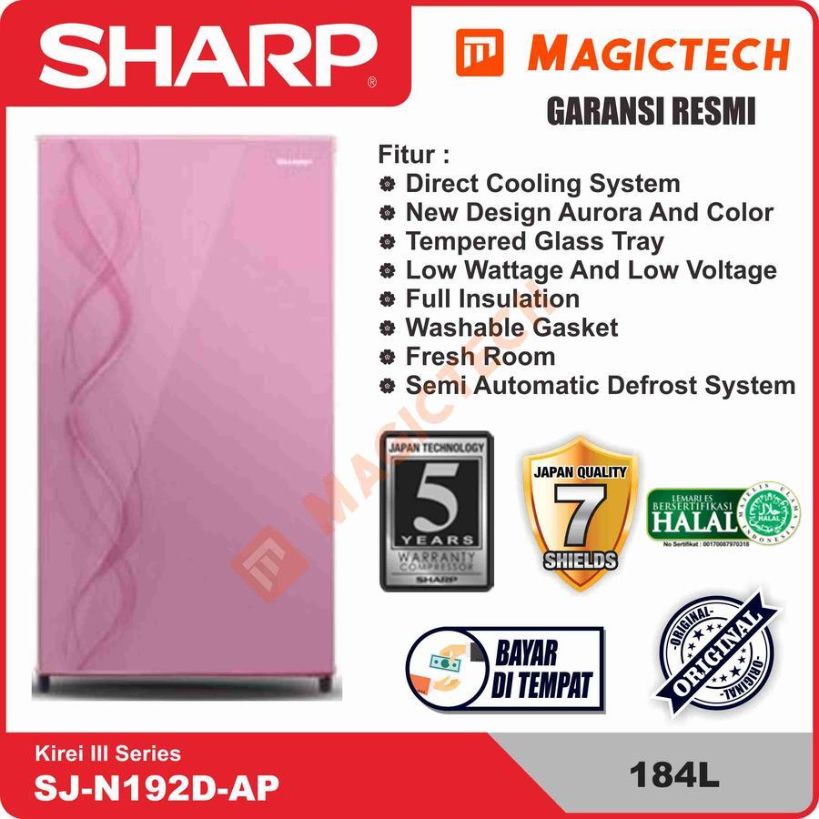 KULKAS SHARP 1 PINTU SJ-N192D-AP / LEMARI ES PINK