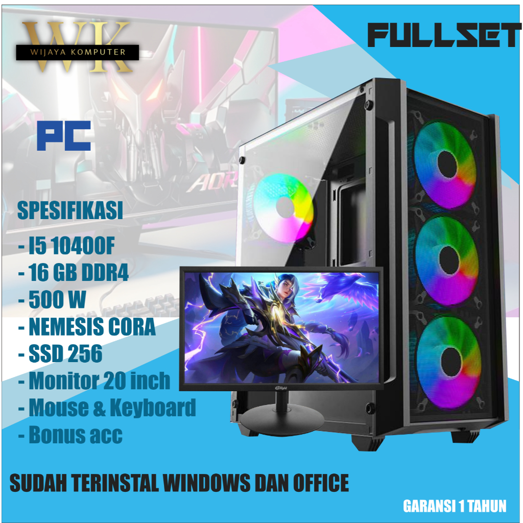 PC GAMING / DESIGN / LIVESTREAMING DDR4 I5-10400F / 16GB / RTX 3050 6GB