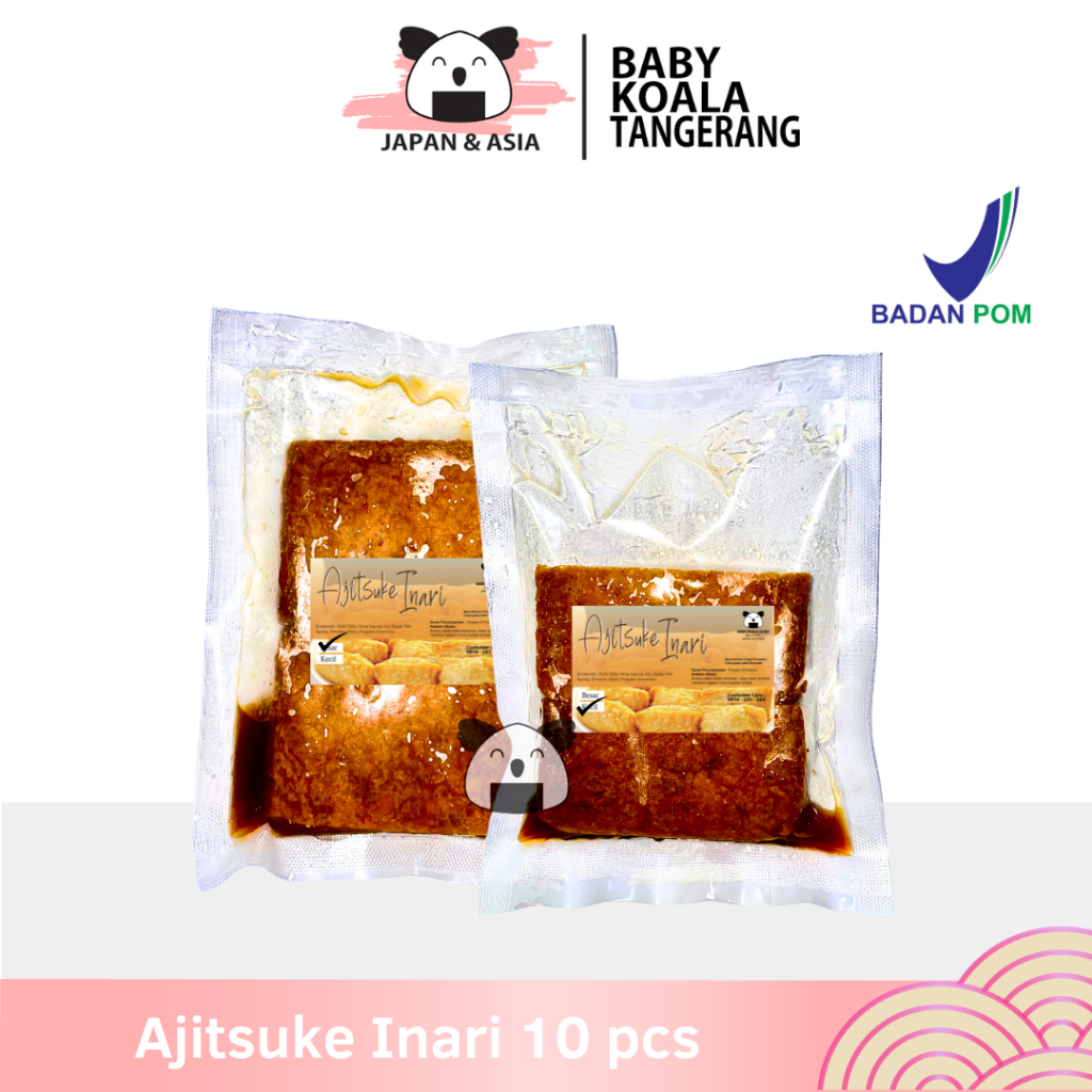 

AJITSUKE INARI AGE Kulit Tahu Jepang 10 pcs Halal │ Kantung Tahu Goreng Berbumbu untuk Sushi -BKT
