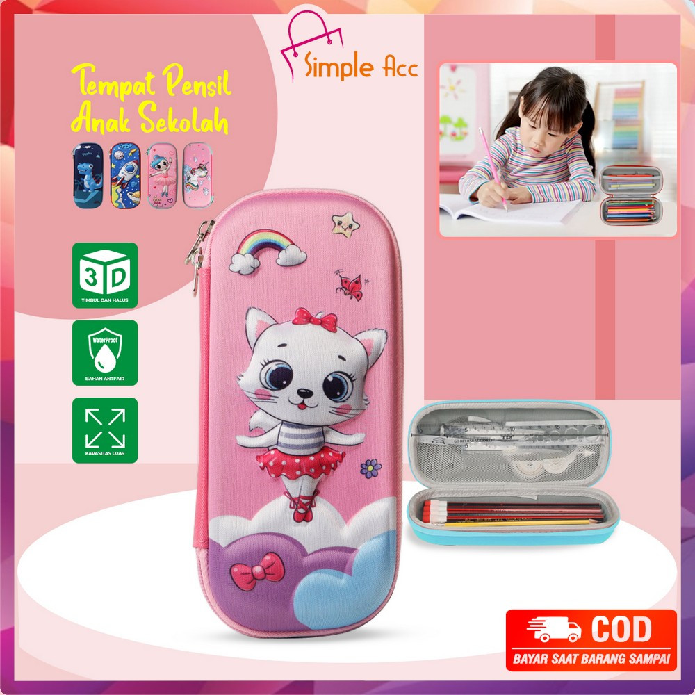 

EC DO-A39 Kotak Pensil 3D Karakter Timbul Tempat Pensil Anak Sekolah TK / Tempat Penyimpanan Alat Tulis Anti Air Import