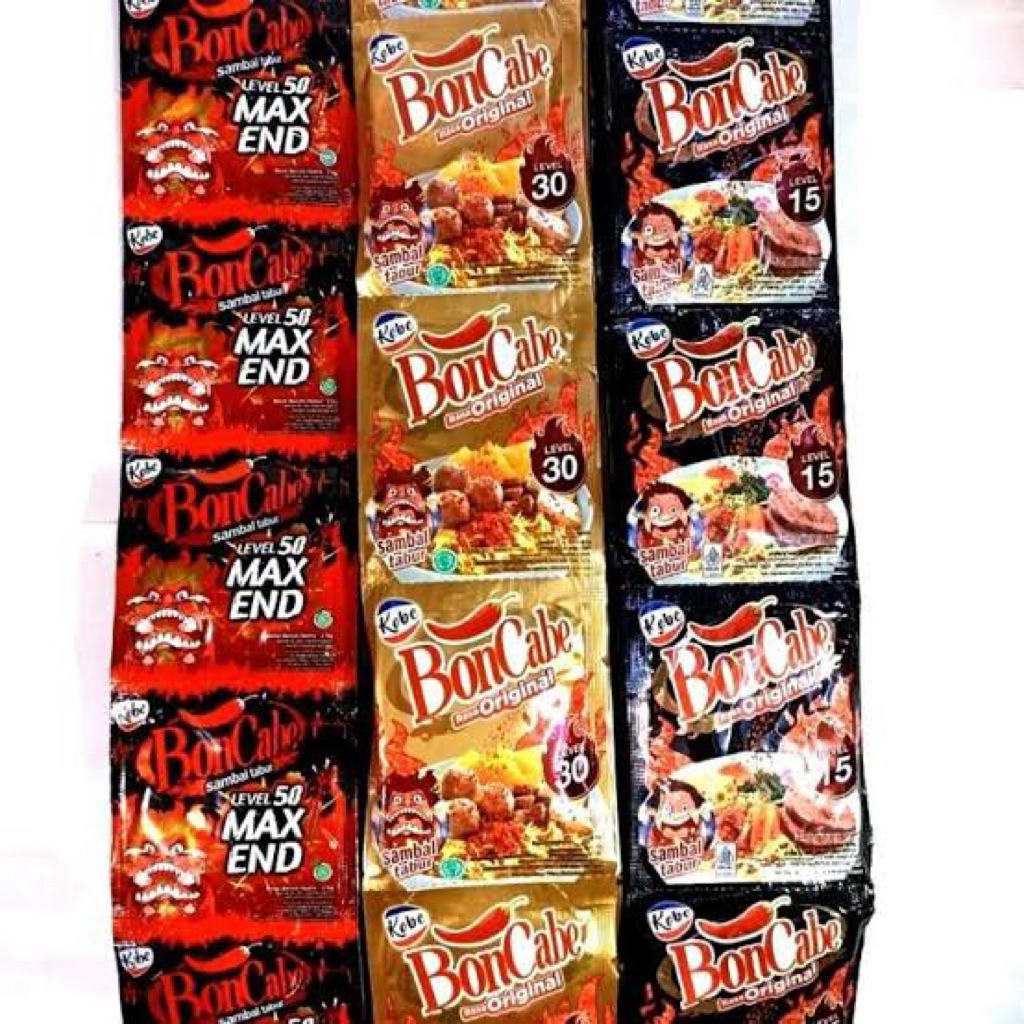 

bon cabe bubuk renceng level pedas isi 12 sachet