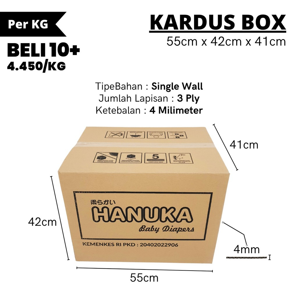 

[Gudang Popok] Kardus Box Bekas Hanuka Per KG Ukuran 55 x 42 x 41cm