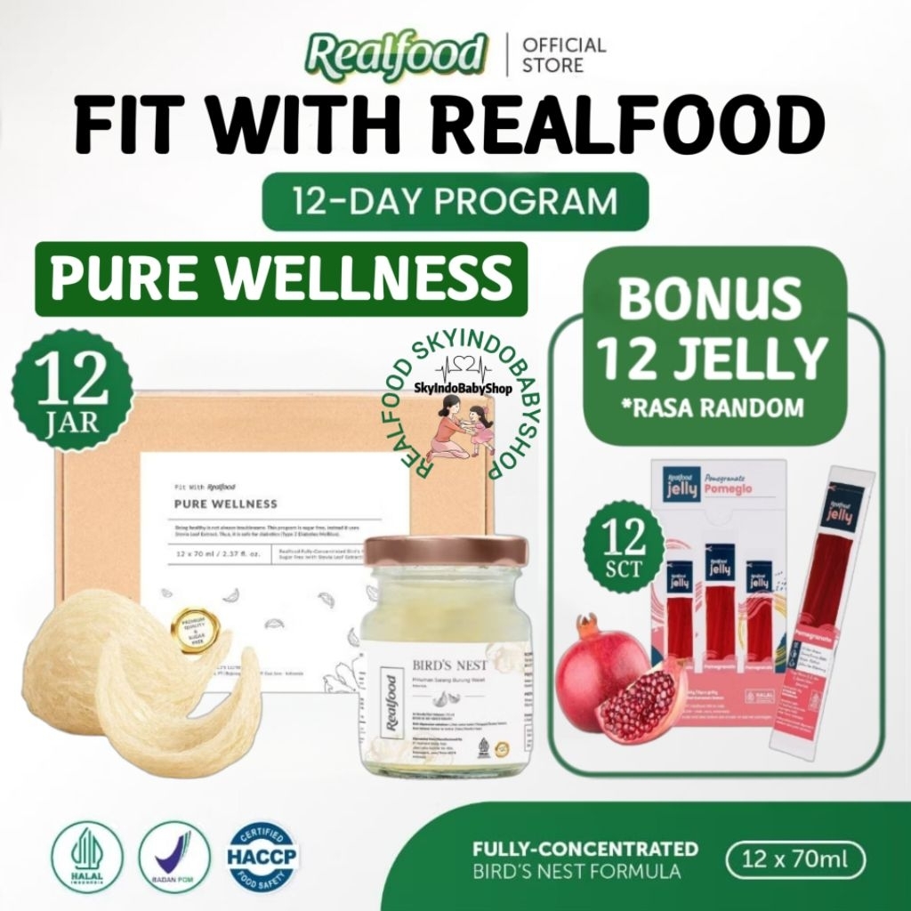 

Realfood Pure Wellness 6 Botol & 12 Botol Bonus Jelly ( Minuman Sarang Burung Walet ) RSIBS