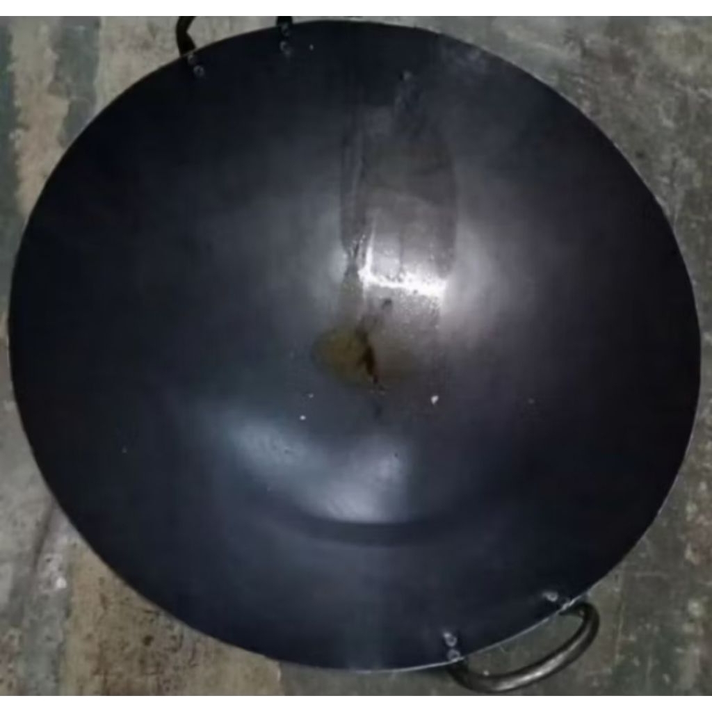 Kuali hitam plat baja. / Wajan Penggorengan Plat baja Tebal tersedia ukuran /40cm/ 45cm
