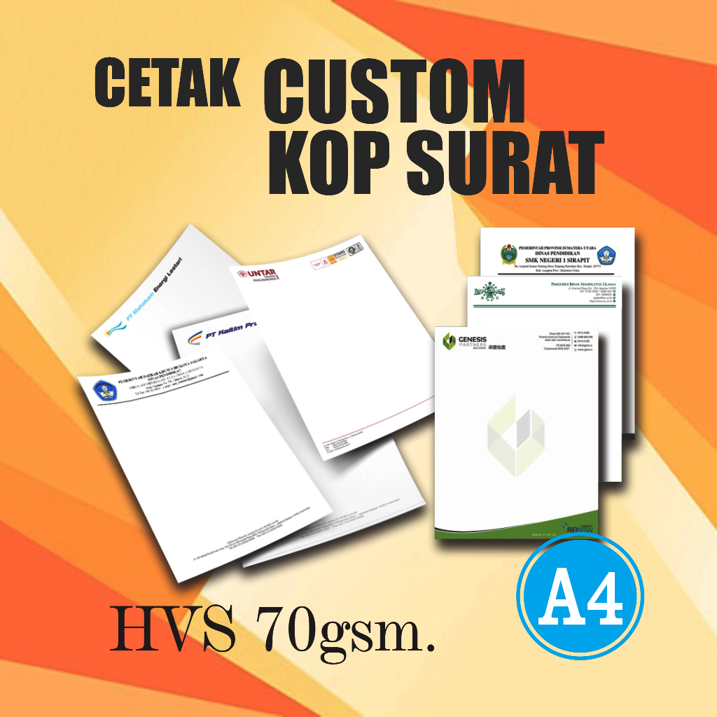 

KOP SURAT CUSTOM | Cetak Kop Surat A4 70/80gsm | Desain Bebas | Full Color |