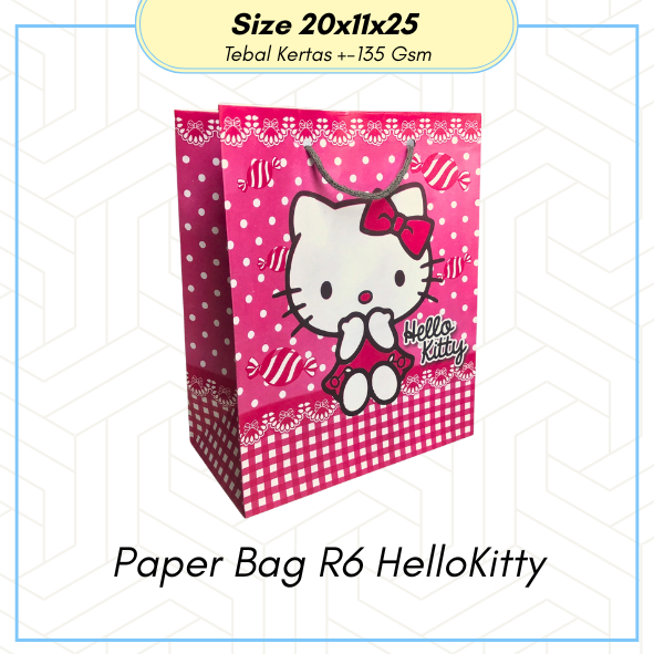 

PAPERBAG R6 MOTIF HELLO KITTY PINK UKURAN P 20 X L 11 X T 25 / TAS KERTAS MOTIF HELLO KITTY/ TAS KADO/ PAPERBAG ULANG TAHUN