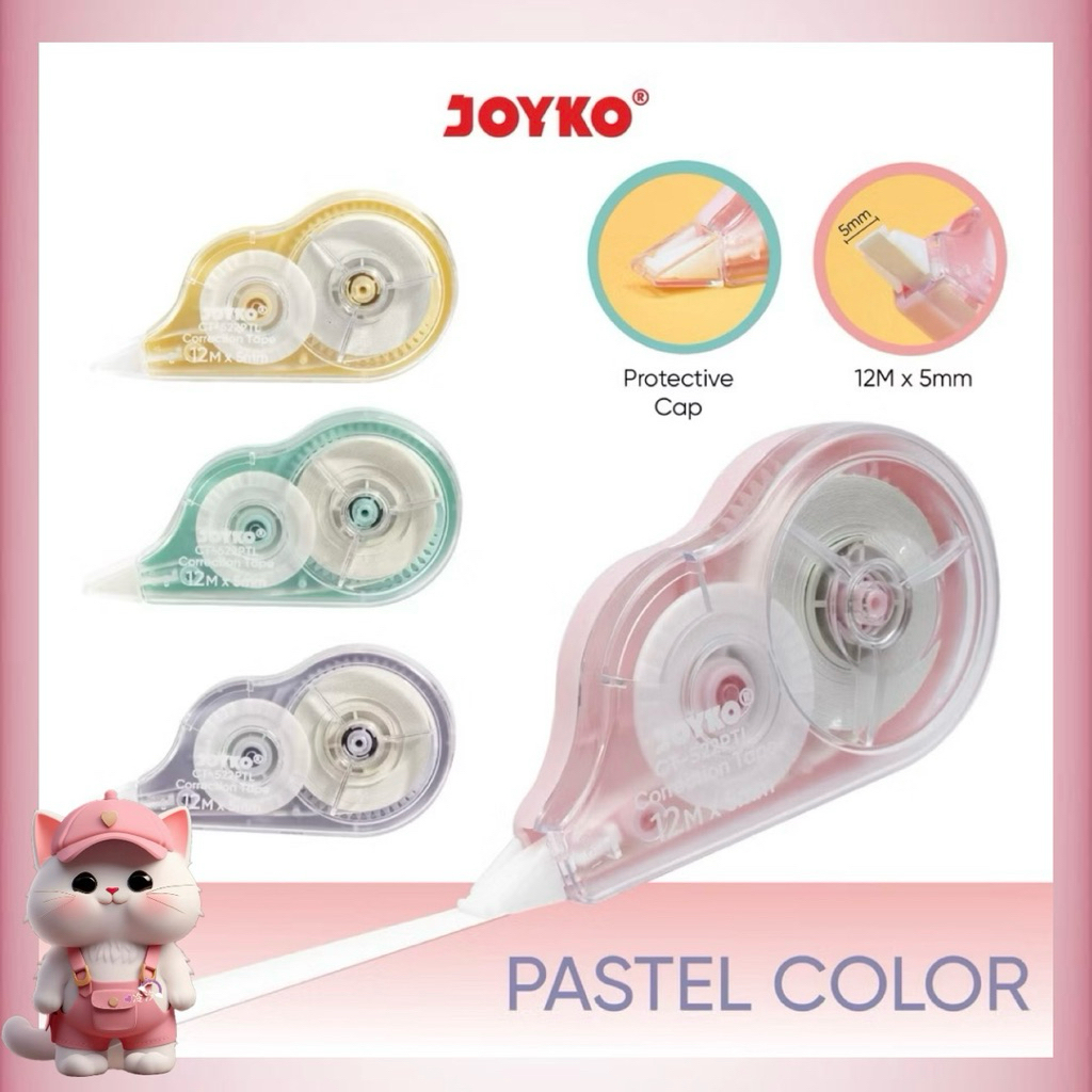 

Correction Tape Pastel Joyko CT-522 PTL / Pita Koreksi / Tip X Joyko / Tip Ex Joyko Arsthethic Lucu