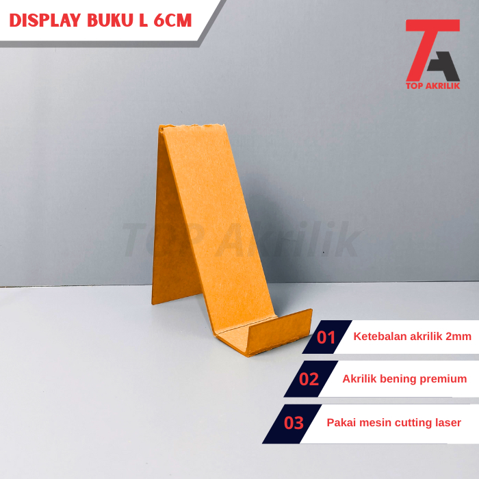 

Display Buku Penyangga Buku Lebar Akrilik 6cm