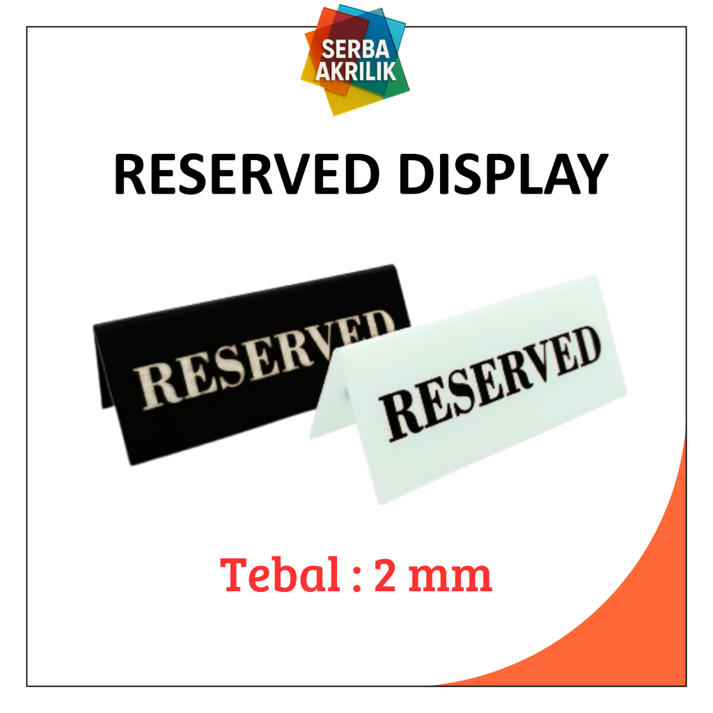 

Papan Tanda Reserved / Akrilik Papan Meja 6x15cm