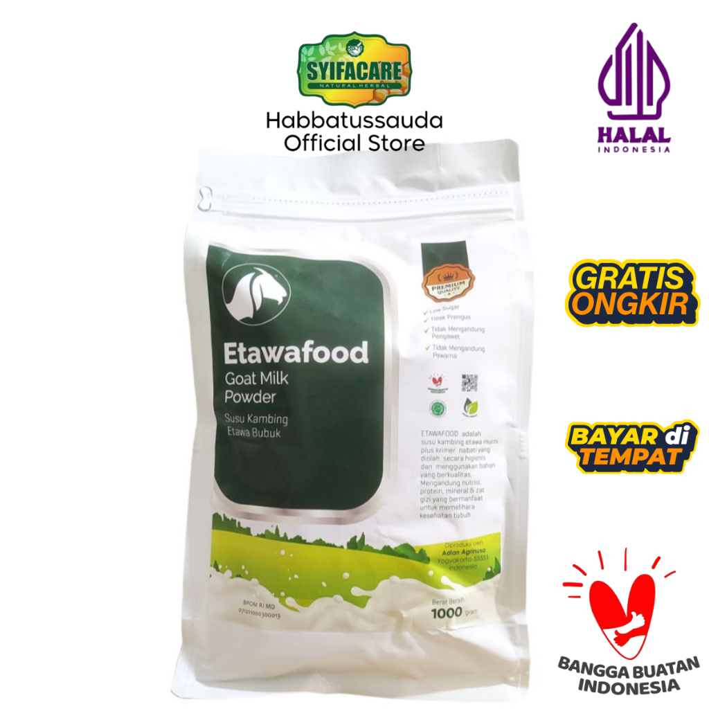 

Susu Kambing Etawafood 1Kg – Susu Etawa Murni Kaya Nutrisi Untuk Tulang & Daya Tahan Tubuh