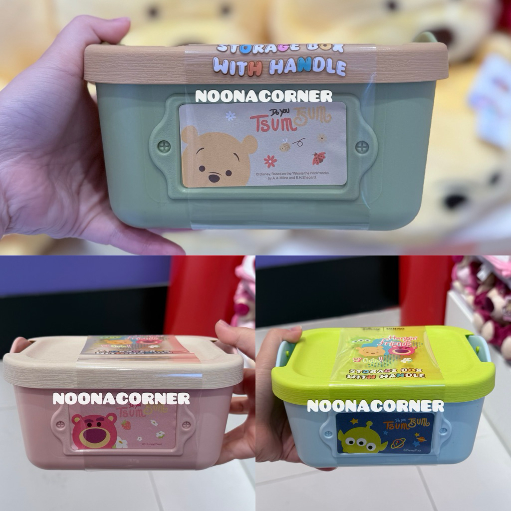 Miniso x Disney ‼️ Storage Box With Handle / Kotak Penyimpanan Winnie The Pooh & Friends Tsum Tsum C