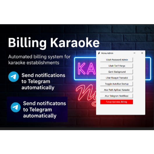 Software Billing Karaoke Standalone + Auto Notifikasi versi 4 PRO