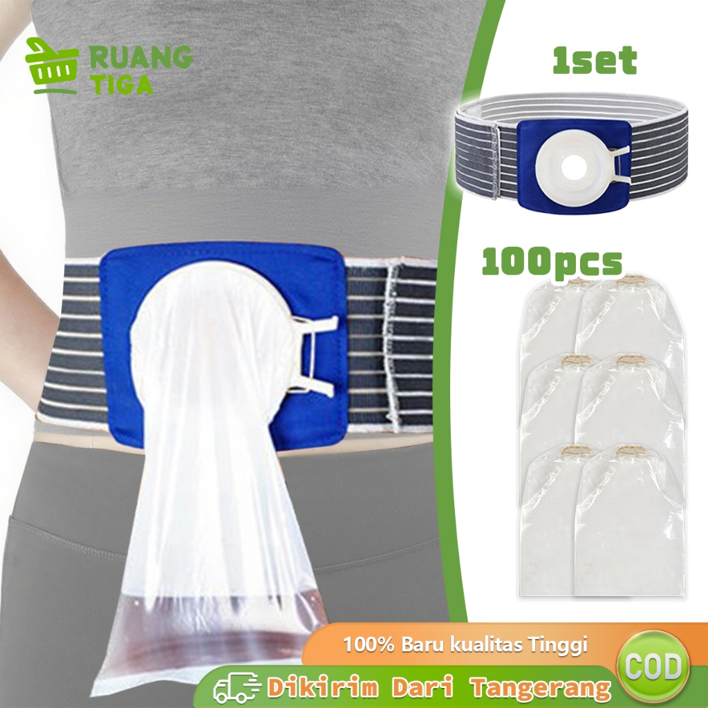 100pcs Sabuk Colostomy Bag Stoma Bag Dewasa Adjustable Ostomy Bag Kantong Colostomy Bag Kantong Kolo
