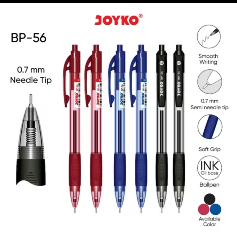 

Ball Pen 1 Pcs Pulpen Joyko BP-56 0.7 mm Pena Writes Smoothly